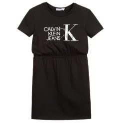 Calvin Klein Jeans Teen Girls Black T-Shirt Dress