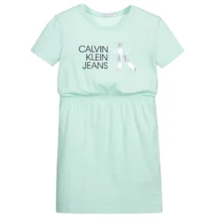 Calvin Klein Jeans Teen Girls Green T-Shirt Dress