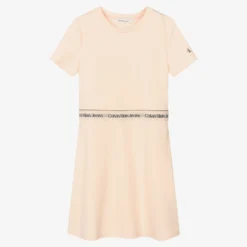 Calvin Klein Jeans Teen Girls Pink Logo Dress