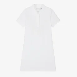 Calvin Klein Jeans Teen Girls White Cotton Polo Logo Dress