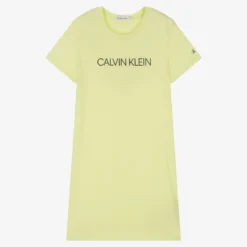 Calvin Klein Jeans Teen Girls Yellow T-shirt Dress