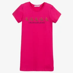 Calvin Klein Jeans Teen Pink Logo T-Shirt Dress