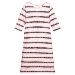 Calvin Klein Jeans Teen Pink Striped Logo Dress