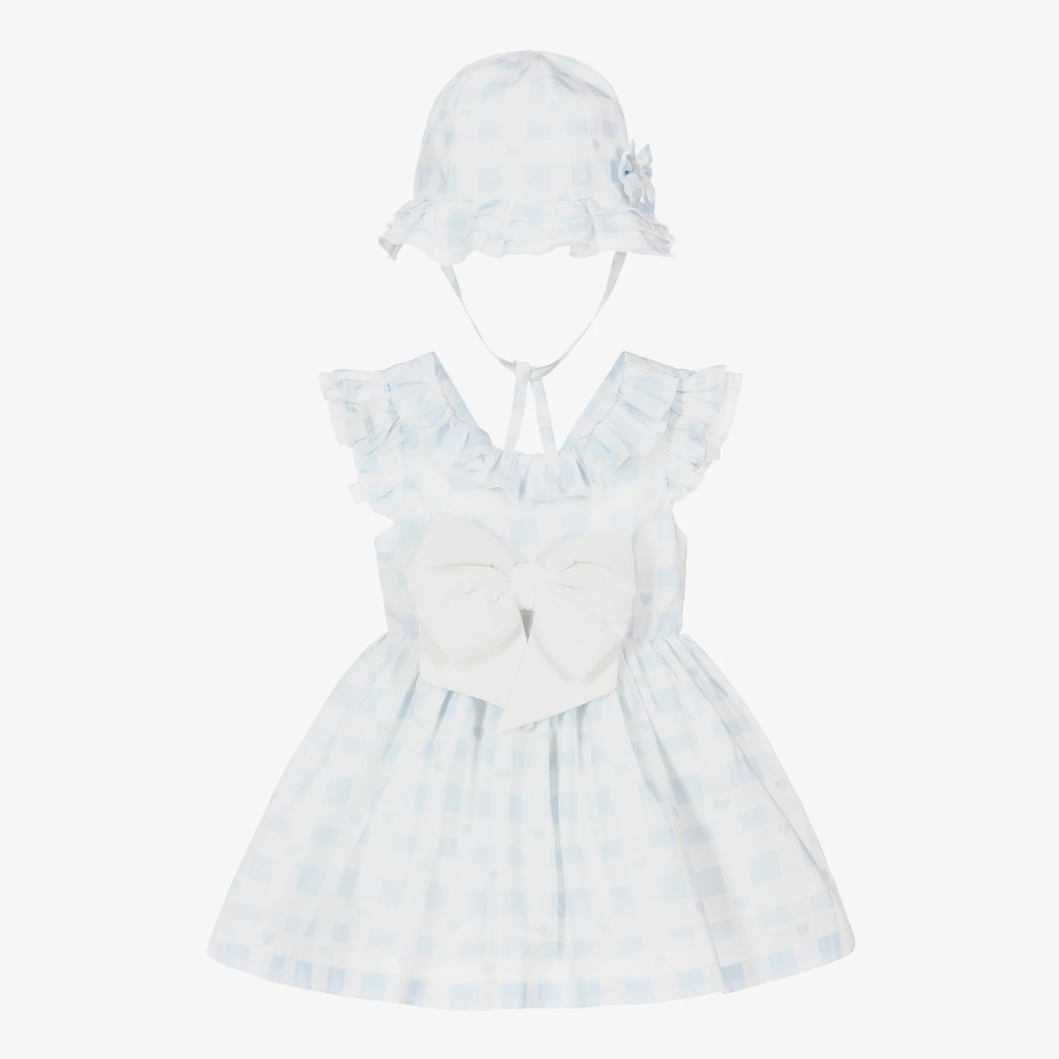 Caramelo Kids Baby Girls Blue Check Dress Set 3 Caramelo Kids Baby Girls Blue Check Dress Set