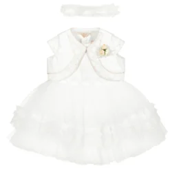 Caramelo Kids Baby Girls Ivory Dress Set