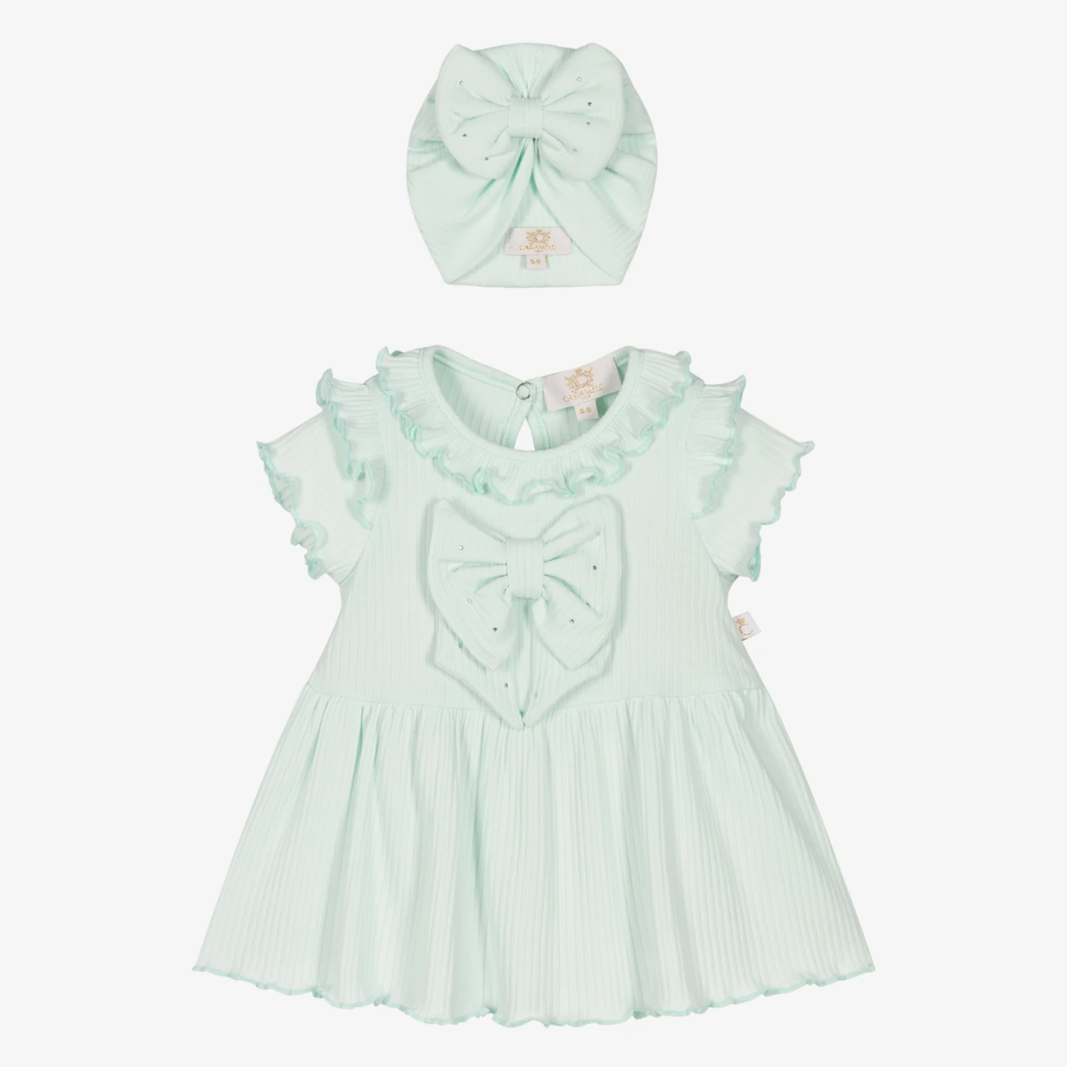 Caramelo Kids Baby Girls Mint Green Dress Set 3 Caramelo Kids Baby Girls Mint Green Dress Set