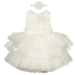 Caramelo Kids Ivory Tulle Baby Dress Set