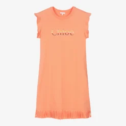 Chloé Teen Girls Pink Logo T-Shirt Dress
