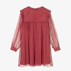 Chloé Teen Girls Pink Silk Dress