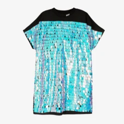DKNY Teen Girls Black Iridescent Sequin Dress