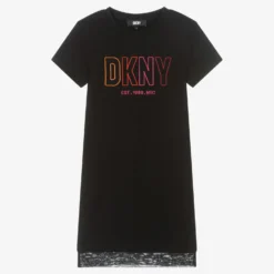 DKNY Teen Girls Black Logo Dress