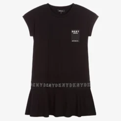 DKNY Teen Girls Black Peplum Dress