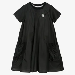 DKNY Teen Girls Black & White Logo 2-in-1 Dress