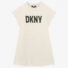 DKNY Teen Girls Pale Beige Logo Dress