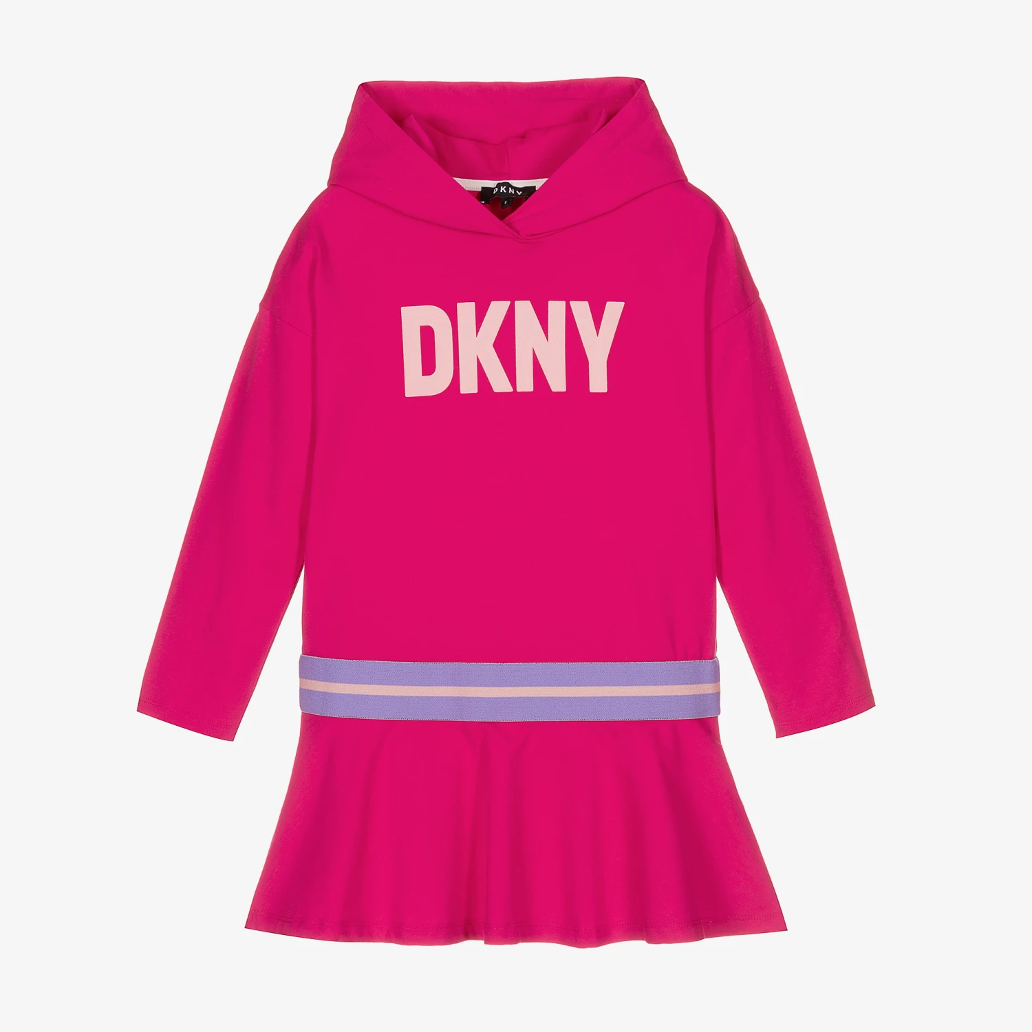 DKNY Teen Pink Hooded Logo Dress 3 DKNY Teen Pink Hooded Logo Dress