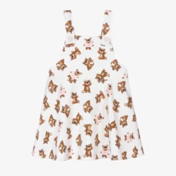 Dolce & Gabbana Baby Girls White Leo Print Cotton Dress