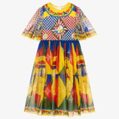 Dolce & Gabbana Teen Carreto Silk Dress