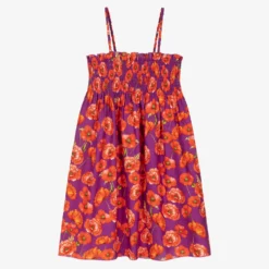 Dolce & Gabbana Teen Purple & Red Poppy Dress