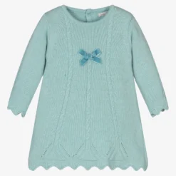 Dr. Kid Baby Girls Green Knitted Dress