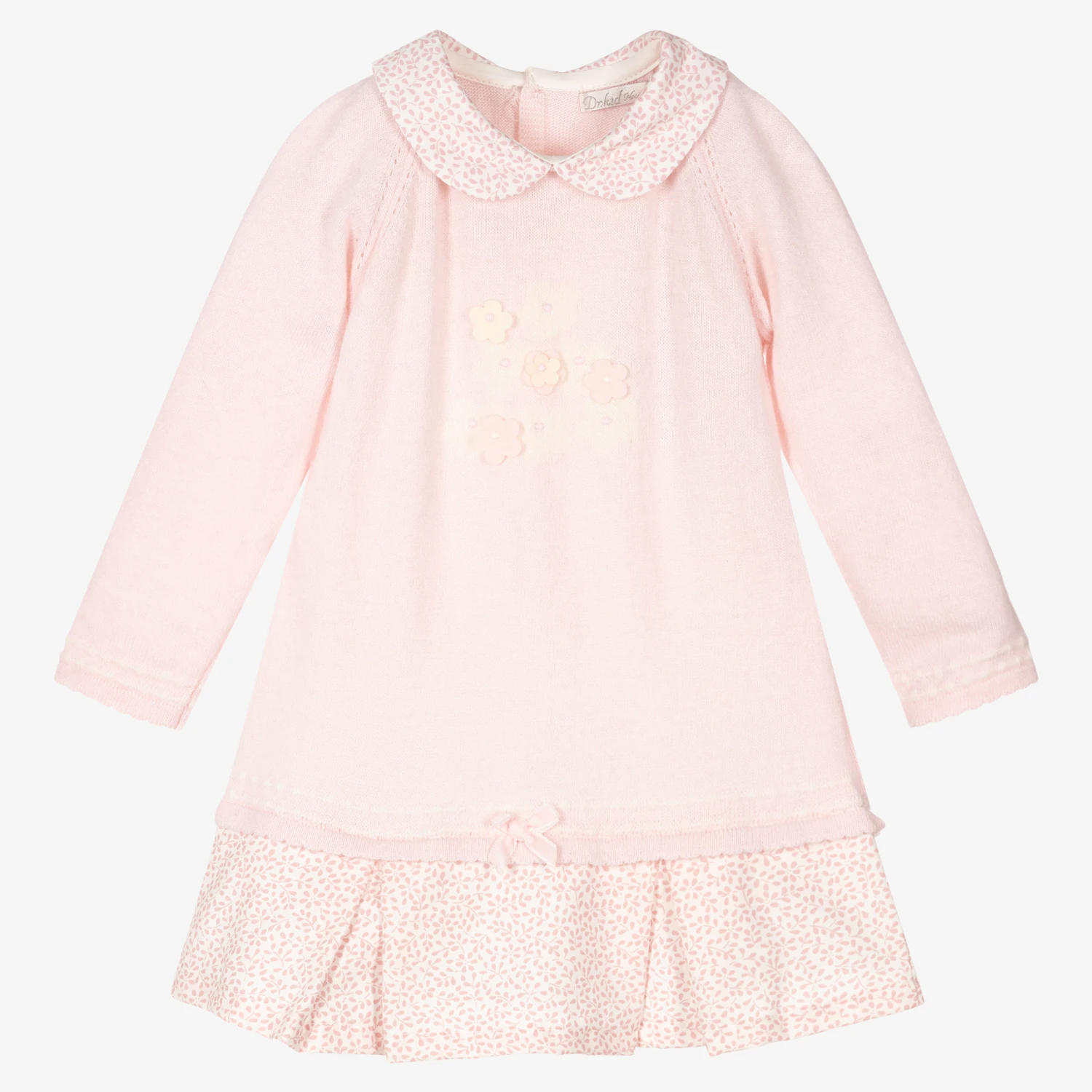 Dr. Kid Baby Girls Pink Knitted Dress 3 Dr. Kid Baby Girls Pink Knitted Dress