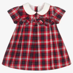 Dr. Kid Baby Girls Red Tartan Dress