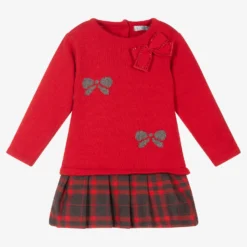 Dr. Kid Baby Girls Red Wool Blend Dress