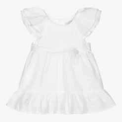 Dr. Kid White Cotton Baby Dress Set