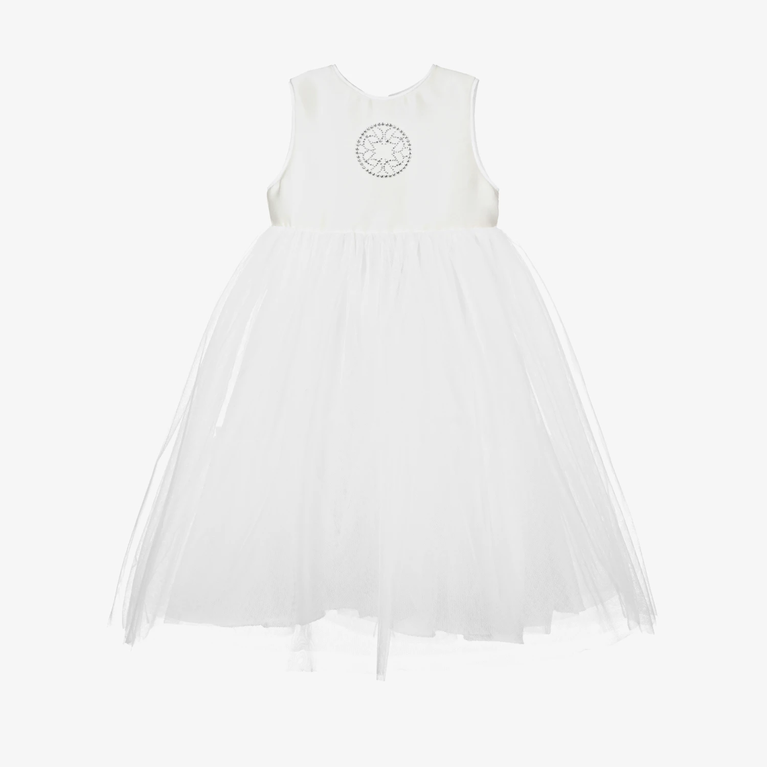 Elie Saab Girls Ivory Silk & Tulle Dress 3 Elie Saab Girls Ivory Silk & Tulle Dress
