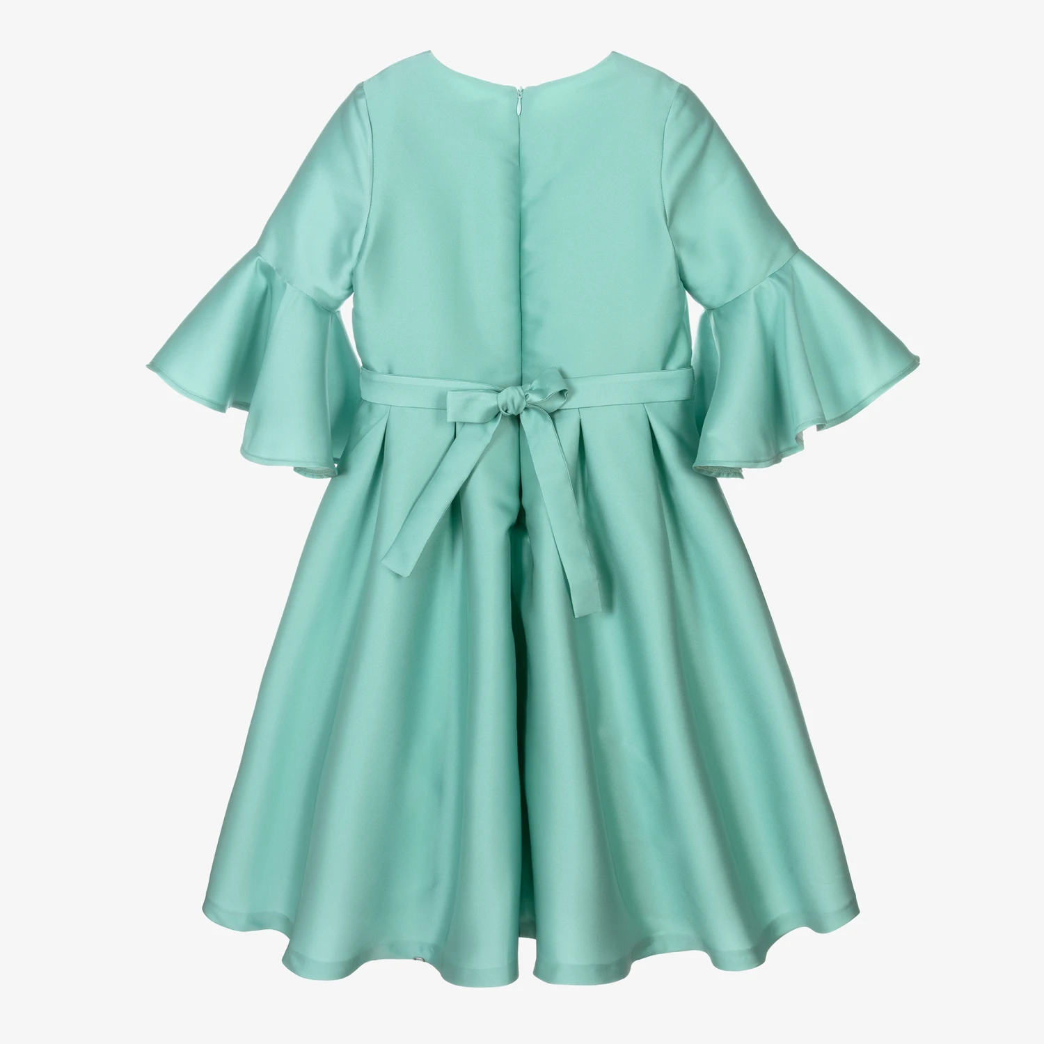 Elie Saab Teen Girls Aqua Blue Satin Dress 4 Elie Saab Teen Girls Aqua Blue Satin Dress - Image 2