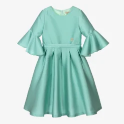 Elie Saab Teen Girls Aqua Blue Satin Dress
