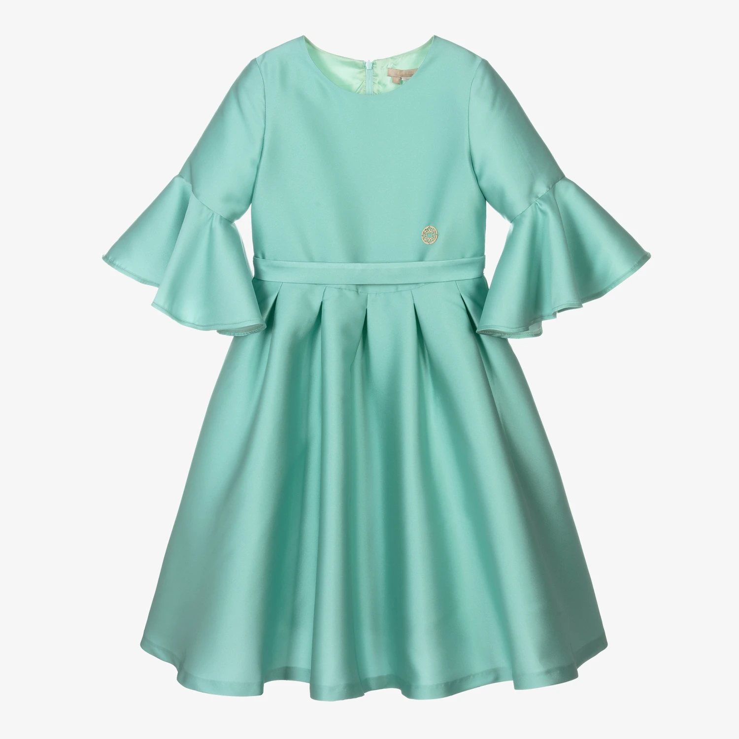 Elie Saab Teen Girls Aqua Blue Satin Dress 3 Elie Saab Teen Girls Aqua Blue Satin Dress