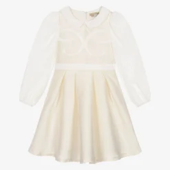 Elie Saab Teen Girls Ivory Collared Dress