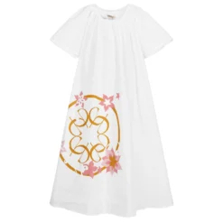 Elie Saab Teen White Logo Maxi Dress