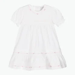 Emile Et Rose Baby Girls White Embroidered Dress