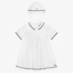 Emile Et Rose Baby Girls White Sailor Dress Set