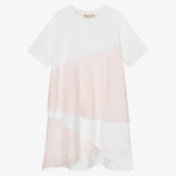 PUCCI Teen White & Pink Frill Dress