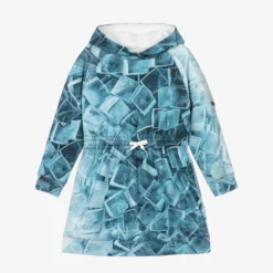 Emporio Armani Teen Girls Blue Hooded Dress