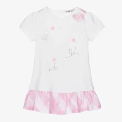 Everything Must Change Girls White & Pink Dress Set