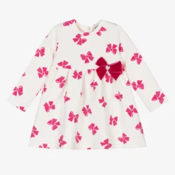 Everything Must Change Ivory & Pink Cotton Bow Dress