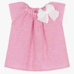 Fina Ejerique Baby Girls Pink Cotton Gingham Dress