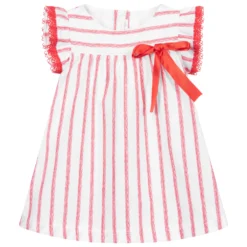 Fina Ejerique White & Red Cotton Baby Dress
