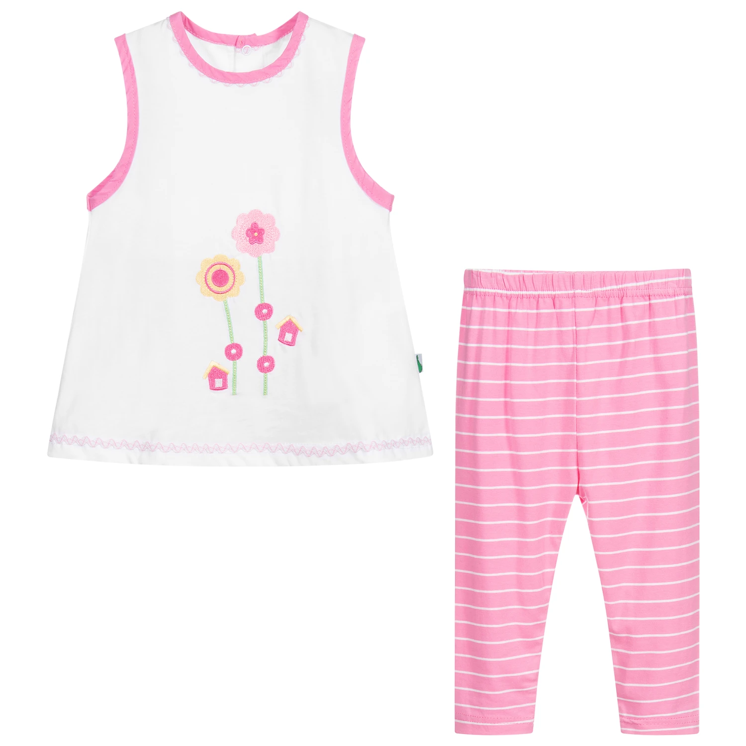 FS Baby Pink & White Baby Dress Set 4 FS Baby Pink & White Baby Dress Set - Image 2