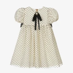 Graci Baby Girls Ivory Dot Dress