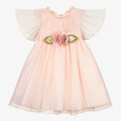Graci Pink & Gold Tulle Baby Dress