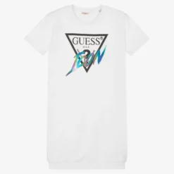 Guess Teen Girls White Logo Dress