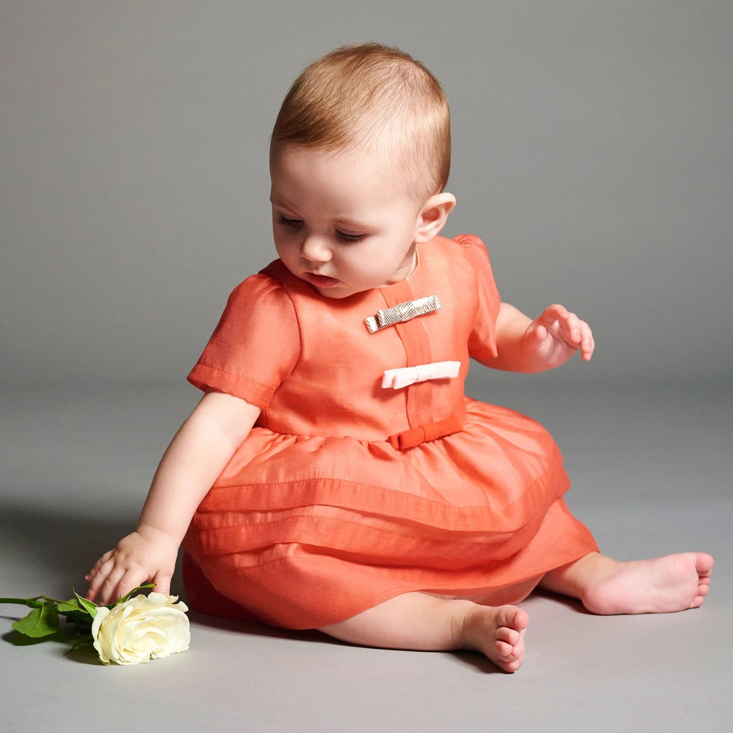 Hucklebones London Baby Girls Coral Dress Set 4 Hucklebones London Baby Girls Coral Dress Set - Image 2