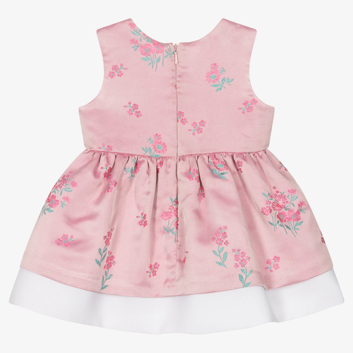 Hucklebones London Baby Girls Pink Satin Jacquard Dress 5 Hucklebones London Baby Girls Pink Satin Jacquard Dress - Image 3