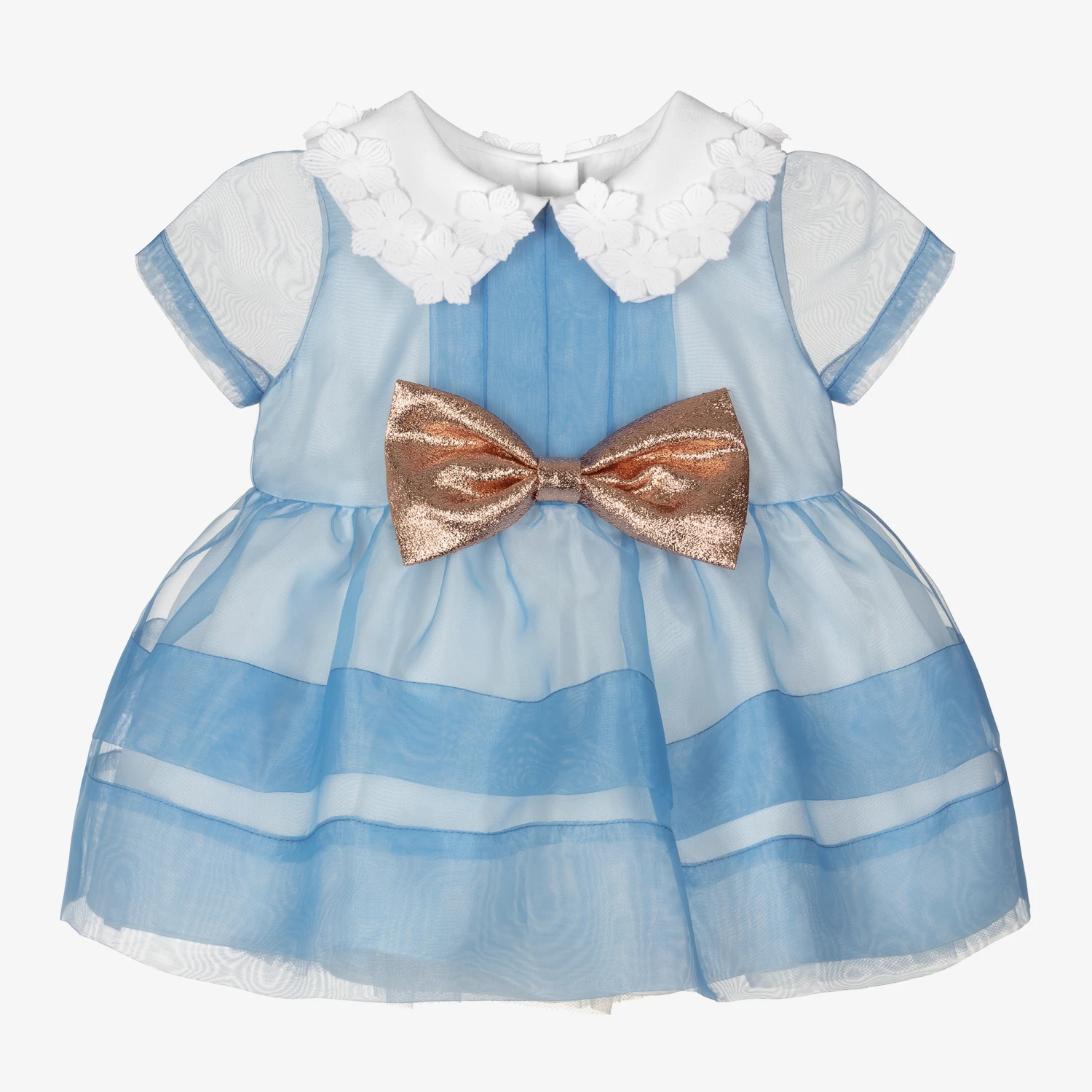 Hucklebones London Blue Organza Baby Dress Set 3 Hucklebones London Blue Organza Baby Dress Set