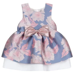 Hucklebones London Pink & Blue Jacquard Dress Set