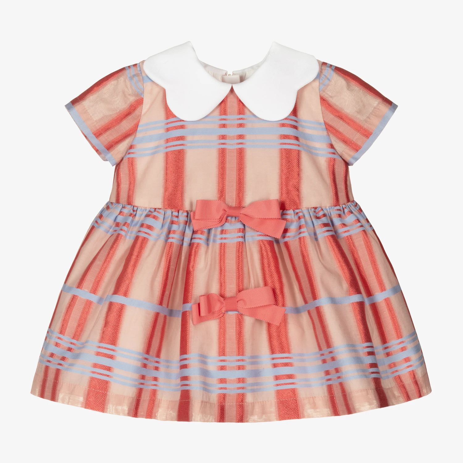 Hucklebones London Pink Check Baby Dress Set 3 Hucklebones London Pink Check Baby Dress Set